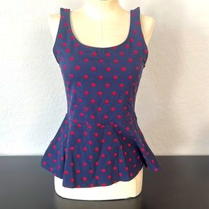 Express peplum polka dot top